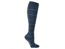 Compressiekous bamboo blue blauw gestreept