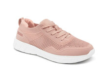 Suecos latt sneaker schoen peachy met witte zool front aanzicht